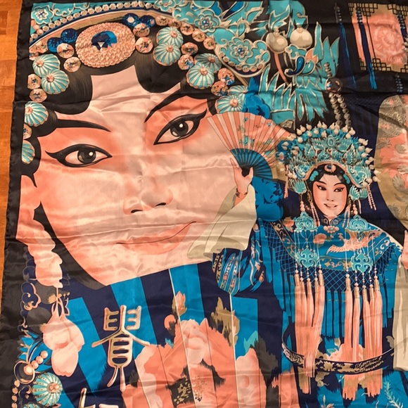 A.SHOU SILK LARGE SCARF VINTAGE. - Picture 2 of 9
